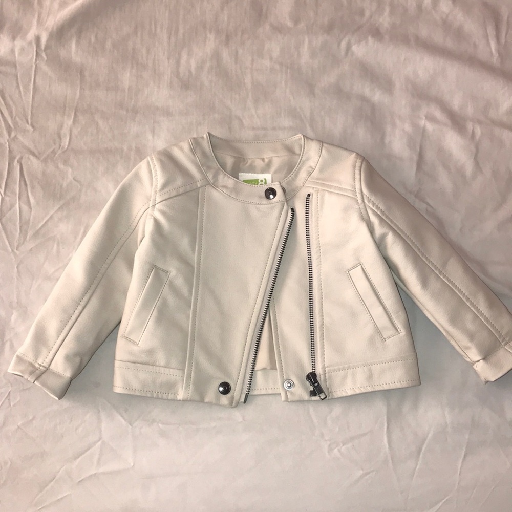 Cream leather jacket 12-18 months
